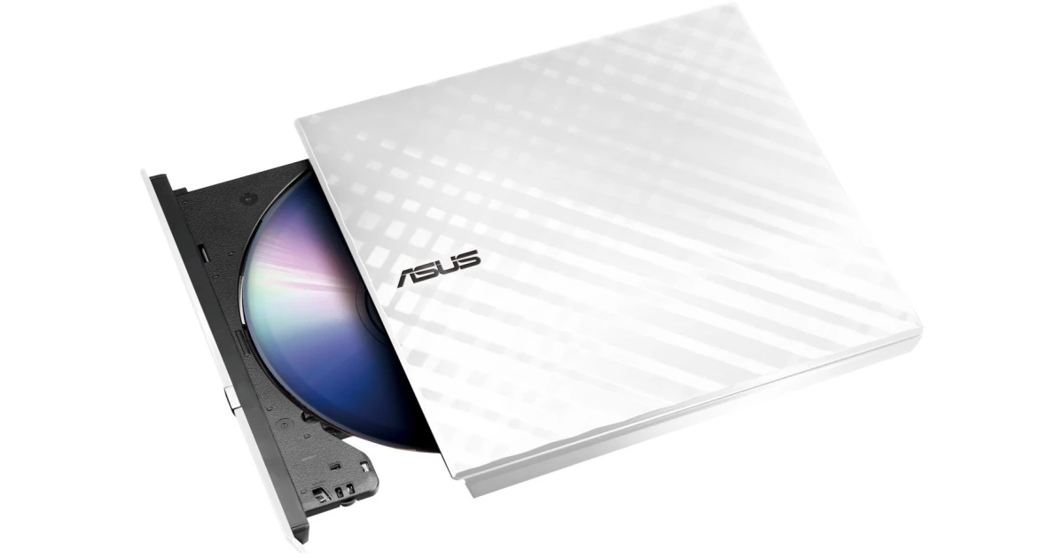 ASUS Lite External DVD Drive Read & Writer USB 2.0 For Windows & Mac OS - White