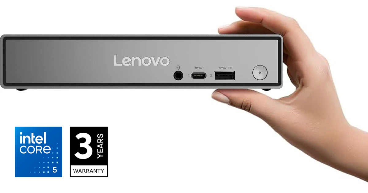 Lenovo ThinkCentre Neo 50q Gen 5 (2025) Tiny PC Intel® Core 5 210H 8-Cores High-Performance Processor w/ Wireless & Bluetooth - Black