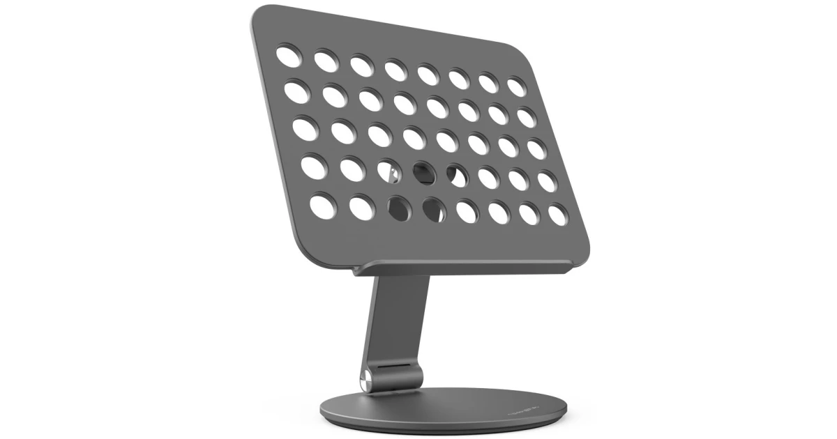 STOYOBE HF-V Desktop Folding Tablet Stand Aluminum Alloy 360-Degree Rotating Holder for iPad - Space Gray