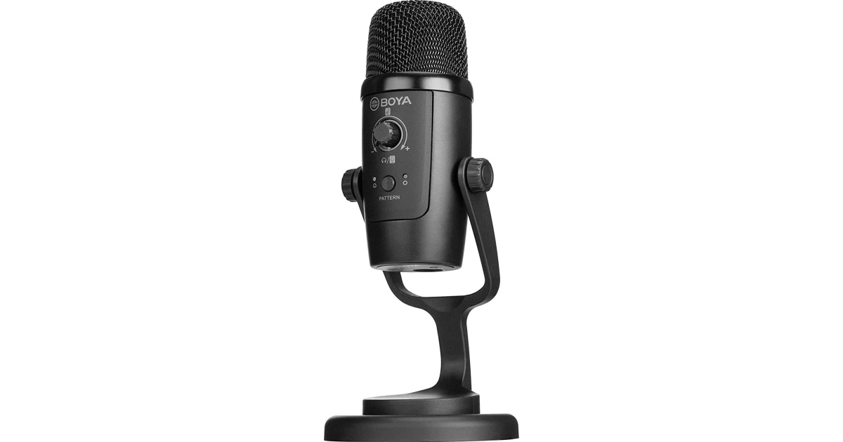 Boya BY-PM500 USB Condenser Microphone with Table Stand for Streaming, Podcast, YouTube Windows Mac PC and Smartphone USB-C - Black