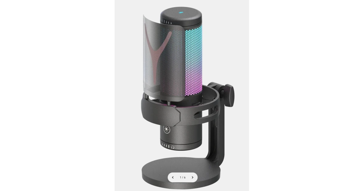 Redragon Fenris GM301 RGB Plug and Play Gaming Stream Microphone, Touch Sensor Button, and Key Mute with volume control