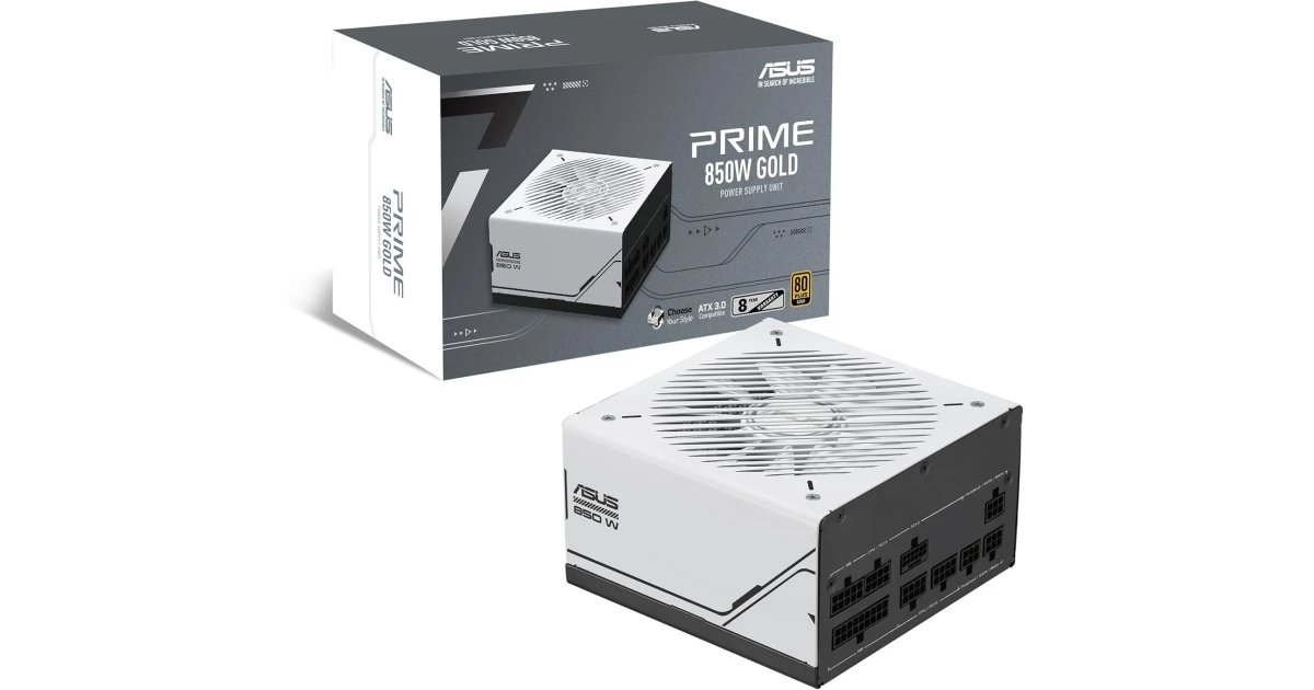 ASUS Prime 850W Gold ATX 3.0 Fully Modular 80+ Gold Certified Dual Ball Bearings Two Color Options in One