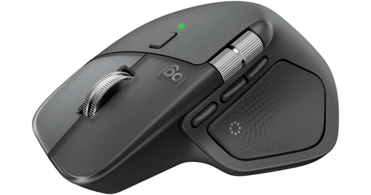 Logitech MX Master 4, Ergonomic Wireless Mouse with Advanced Performance Haptic Feedback, Ultra-Fast Scrolling, USB-C Charging, Bluetooth, Windows, MacOS - Graphite