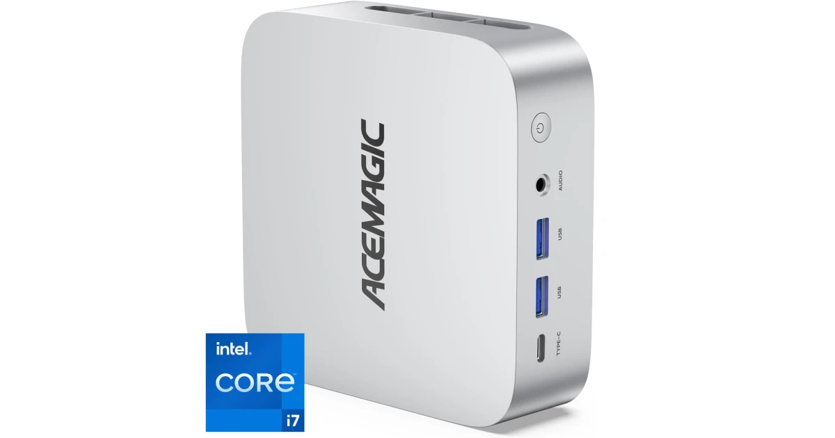 ACEMAGIC A3A Mini PC Barebone Intel 13Gen Core i7 13700H 14-Cores High-Performance Processor For Home & Business Support Triple 4K Display Support , Silver