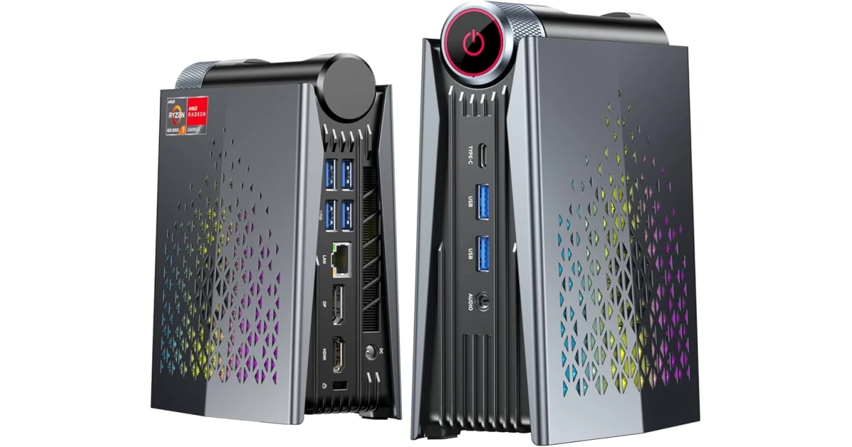 ACEMAGIC S3A Mini PC Gaming Barebone AMD Ryzen 9 7940HSU 8-Cores High Performance Series w/ AMD Radeon 780M Graphic Support up to 8K Display , Black