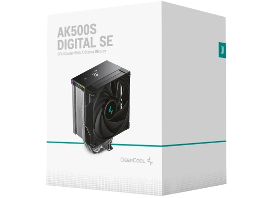 DeepCool AK500s Digital SE CPU Cooler 240w TDP Giant Heatsink 90mm Thickness 5 Copper Heat Pipes BBH 120mm PWM Fan w/Status Display Screen For AMD & Intel