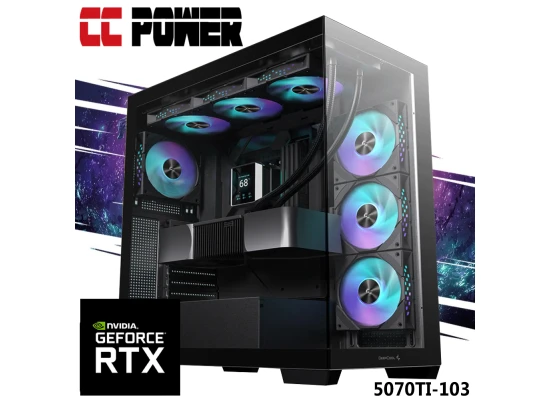 CC Power 5070TI-103 Gaming PC 14Gen Intel Core i9 K-Series 24-Cores w/ Nvidia RTX 5070 TI 16GB & Liquid Cooler