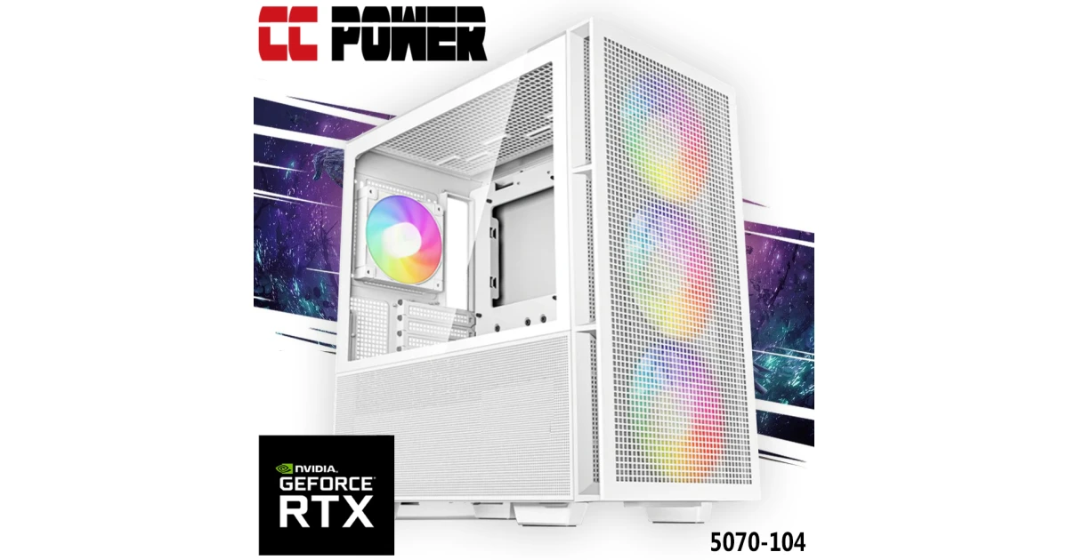 CC Power 5070-104 Gaming PC NEW Intel Core Ultra 7 K-Series 20-Cores w/ Nvidia RTX 5070 12GB DDR7 & Liquid Cooler
