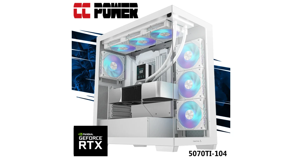 CC Power 5070TI-104 Gaming PC NEW 9Gen AMD Ryzen 7 9800X3D 8-Cores w/ NEW Nvidia RTX 5070 TI 16GB & Liquid Cooler