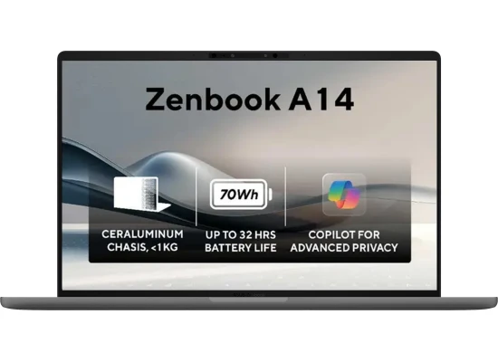 ASUS Zenbook A14 (2024) UX3407RA Copilot+ PC NEW Snapdragon X Elite 78 12-Cores AI-Powered up to 18 hours Ultra -Lightweight 980g w/ Dedicated Copilot  Key & OLED - Iceland Gray
