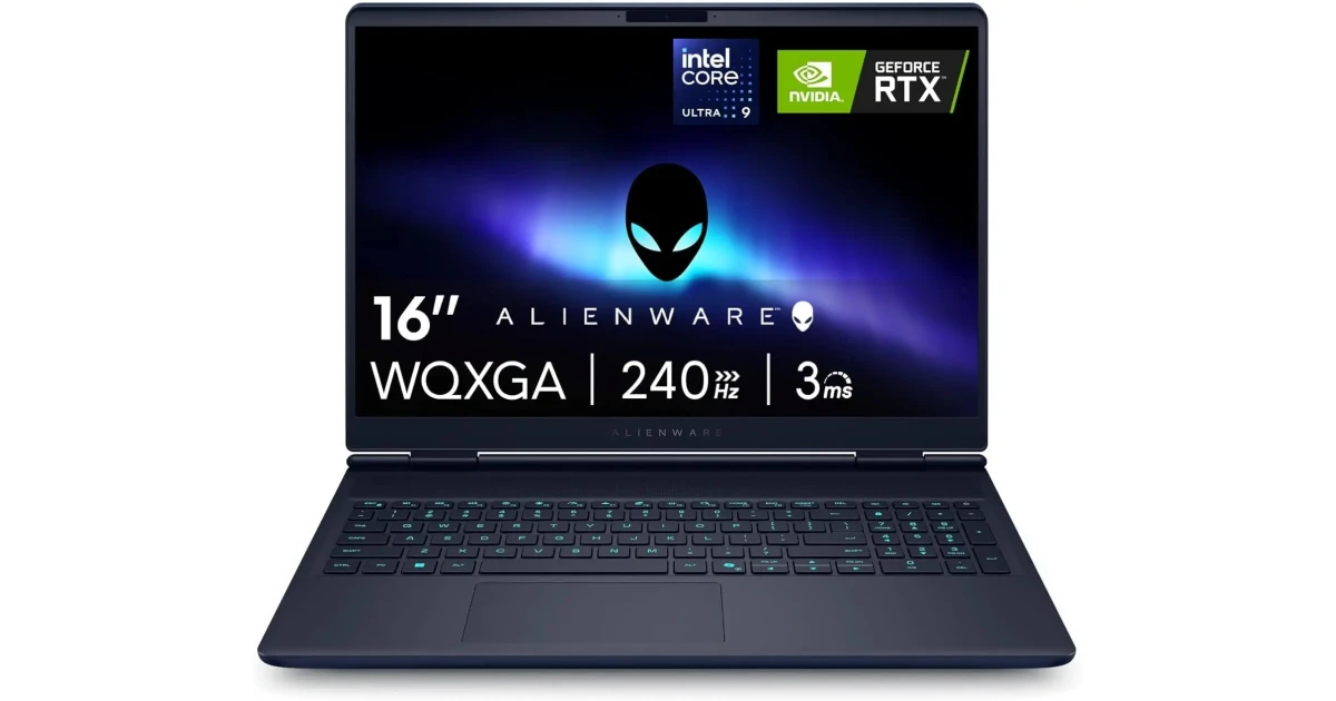 Dell Alienware 16X Aurora (2025) NEW Intel Core Ultra 9 Gen II 275HX 24-Cores w/ NVIDIA RTX™ 5060 8GB DDR7 & 2.5K IPS 240Hz Display , Blue