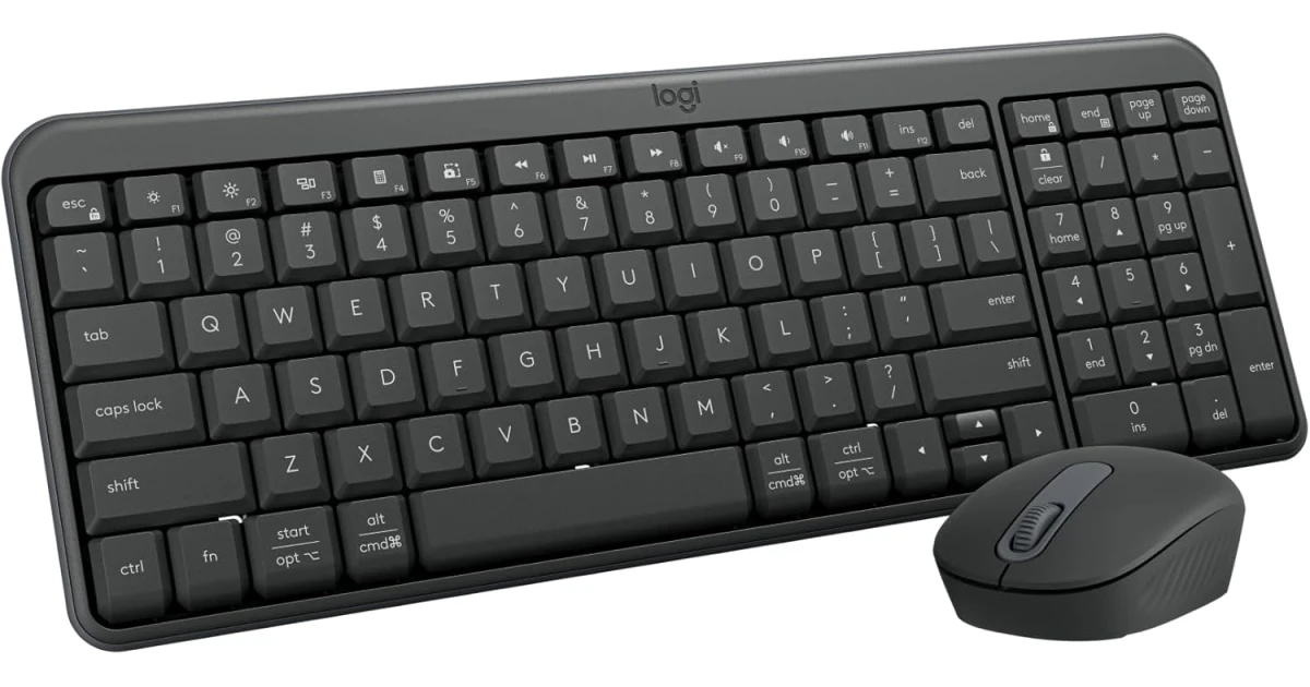 Logitech MK250 Bluetooth Mouse & Keyboard Combo Compact Wireless Keyboard, Ambidextrous Mouse, Durable Build - Windows/MacOS Arabic / English Layout - Graphite