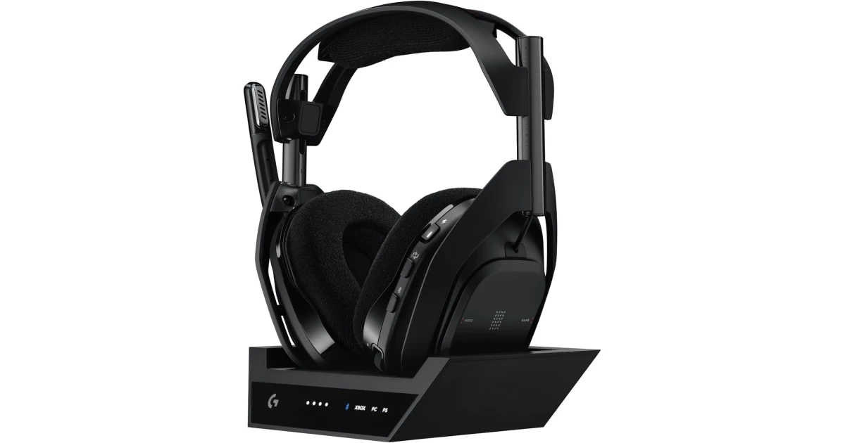Logitech G Astro A50 X Omni-Platform Wireless Gaming Headset + Base Station for PS5, Xbox, PC: PLAYSYNC Video & Audio Switcher, HDMI 2.1 4K 120Hz VRR, <24 bit/48 kHz, 24hr Battery, 2.4GHz & BT - Black