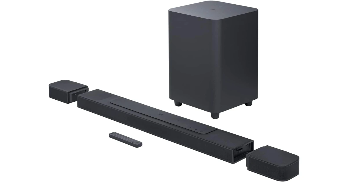 JBL BAR 1000 7.1.4-CH Soundbar with Speakers & Wireless Subwoofer, BT 5.0/ USB, Wi-Fi with AirPlay, DTS X & Multibeam, 880W Output Power, HDMI eARC with 4K Pass, Black