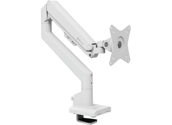 Arozzi Alzare Neo Gas Spring Single Monitor Arm Support up to 9KG 360° Screen Rotation Adjustable Height & Full Motion - White