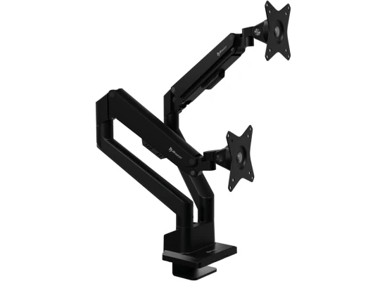 Arozzi Alzare Neo Duo Gas Spring Dual Monitor Arm Support up to 9KG 360° Screen Rotation Adjustable Height & Full Motion - Black