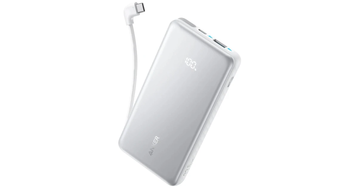 Anker Zolo Power Bank, 20k, 22.5W Max, USB-C In and Out Fast Charging Battery Pack, Slim Travel Essential Phone Power Bank, For iPhone 17/16/15Series, iPad, MacBook Air, Galaxy, and More - White