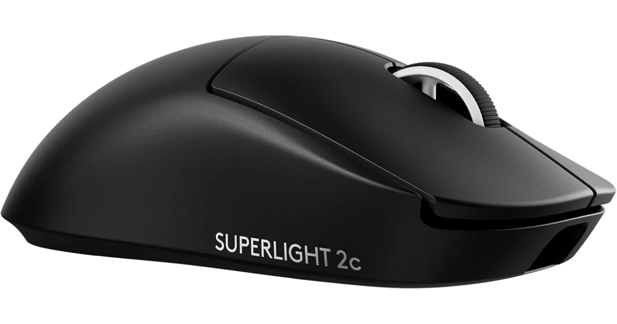Logitech G PRO X Superlight 2c Wireless Gaming Mouse, 51 g pro-Grade Compact Mouse with 5 programmable Buttons, USB-C Charging, 44K DPI Sensor, up to 8 kHz Polling for PC/Mac - Black