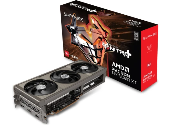 SAPPHIRE NITRO+ AMD Radeon RX 9060 XT Graphics Card, 16GB GDDR6 128-Bit Memory, 3320 MHz Boost Clock, 2048 Stream Processors, 20 Gbps Memory Clock, PCI-Express 5.0 x16