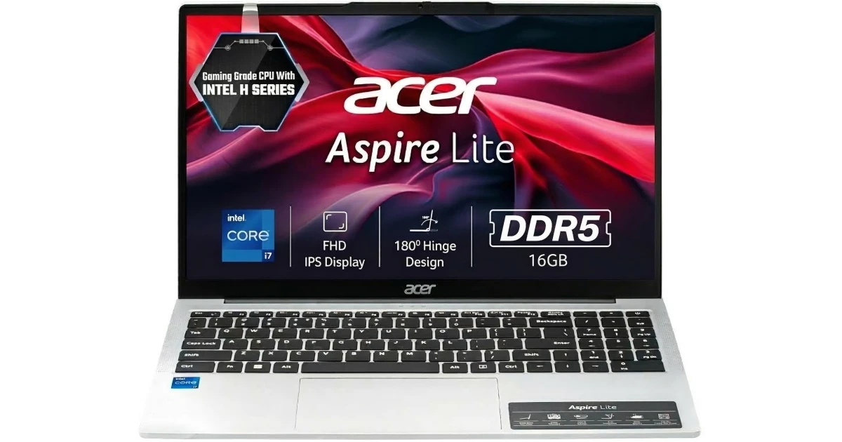 Acer Aspire Lite AL15-72P (2025) 13th Gen Intel Core i7 13620H 10-Cores High-Performance Processor w/ DDR5 Memory & IPS Full HD Display - Silver
