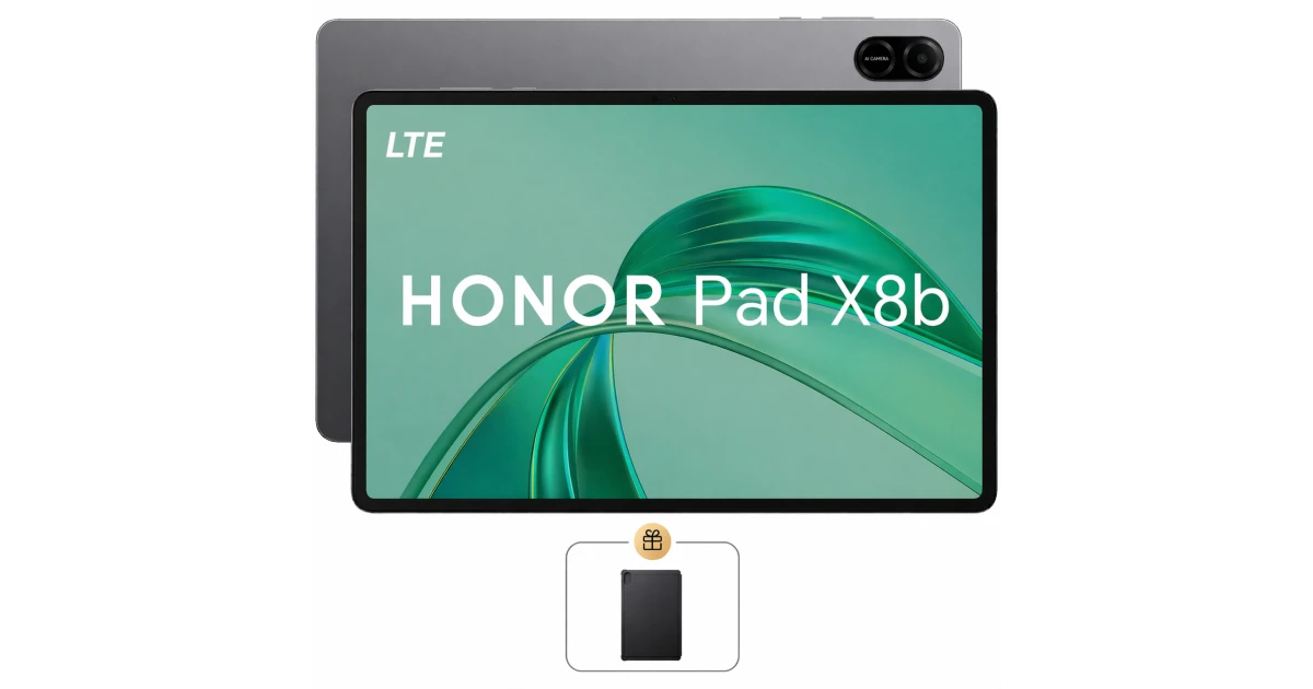 HONOR Pad X8b (2026) 11.0" Android LTE Tablet (128GB Storage / 4GB + 4GB Memory) w/ Metal Unibody & Eye Comfort Display & BIG Battery + Free HONOR Cover , Space Grey