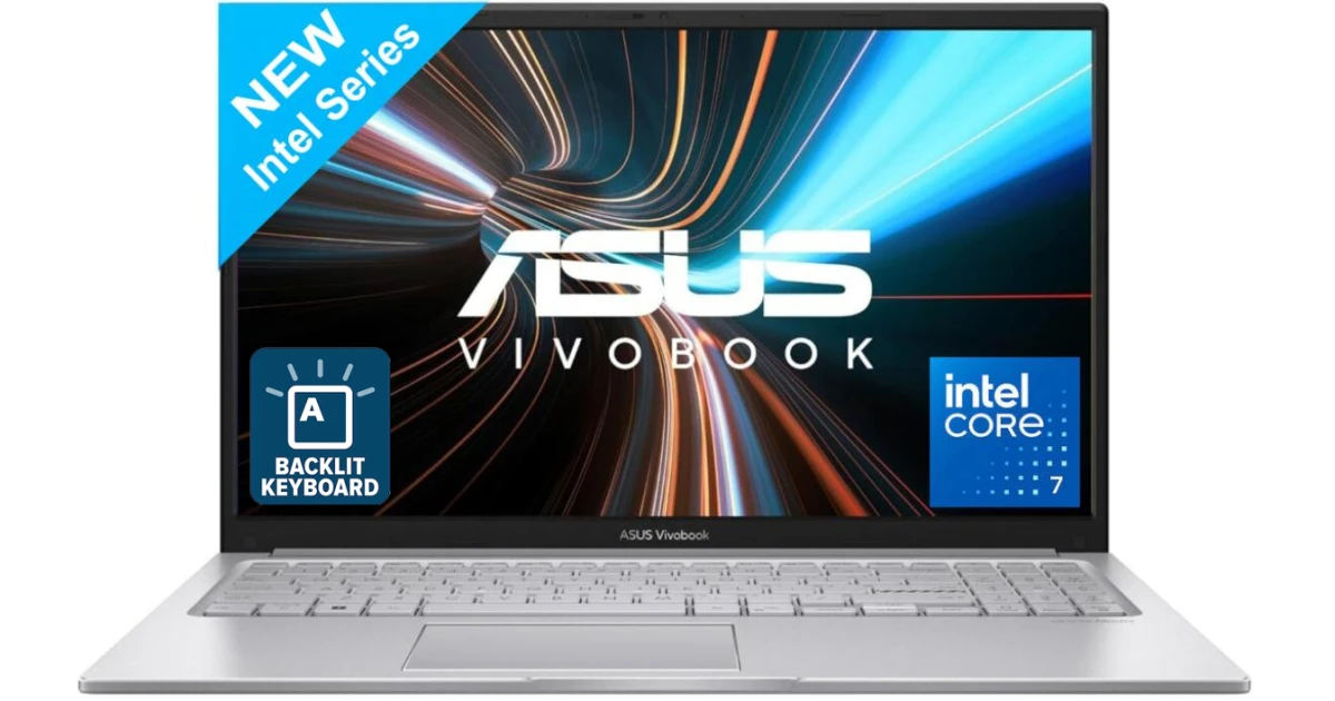 ASUS Vivobook 15 (2025) F1504 Intel Core 7 10-Cores Fast Charge Better Sound Military-Grade Standard & Backlit Keyboard , Cool Silver