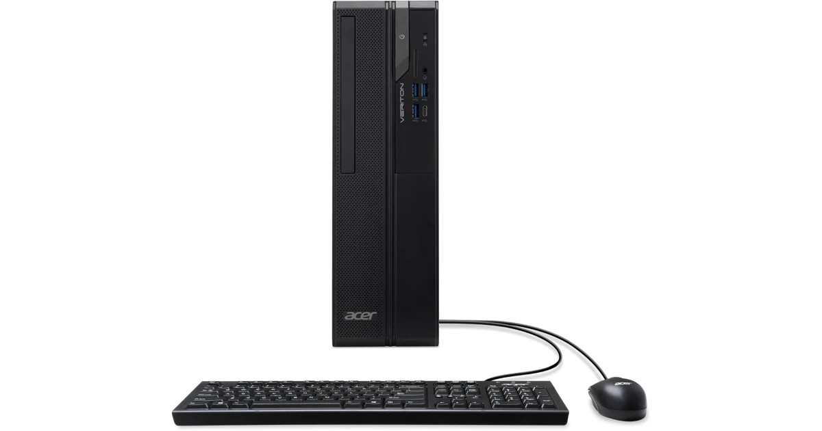 Acer Veriton X2722G (2025) 14Gen Intel Core i5 14400 10-Cores Compact Tower Business Class Desktop w/ Wireless & Bluetooth & 3 Years Warranty - Black