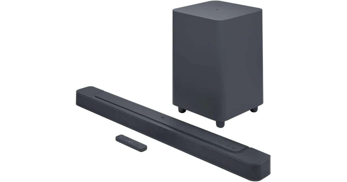 JBL Bar 500 5.1-Channel Soundbar with Wireless Subwoofer, Multibeam and Dolby Atmos Theatre-Quality 3D Surround Sound, PureVoice Technology, 590W Output Power, Built-In WiFi - Black