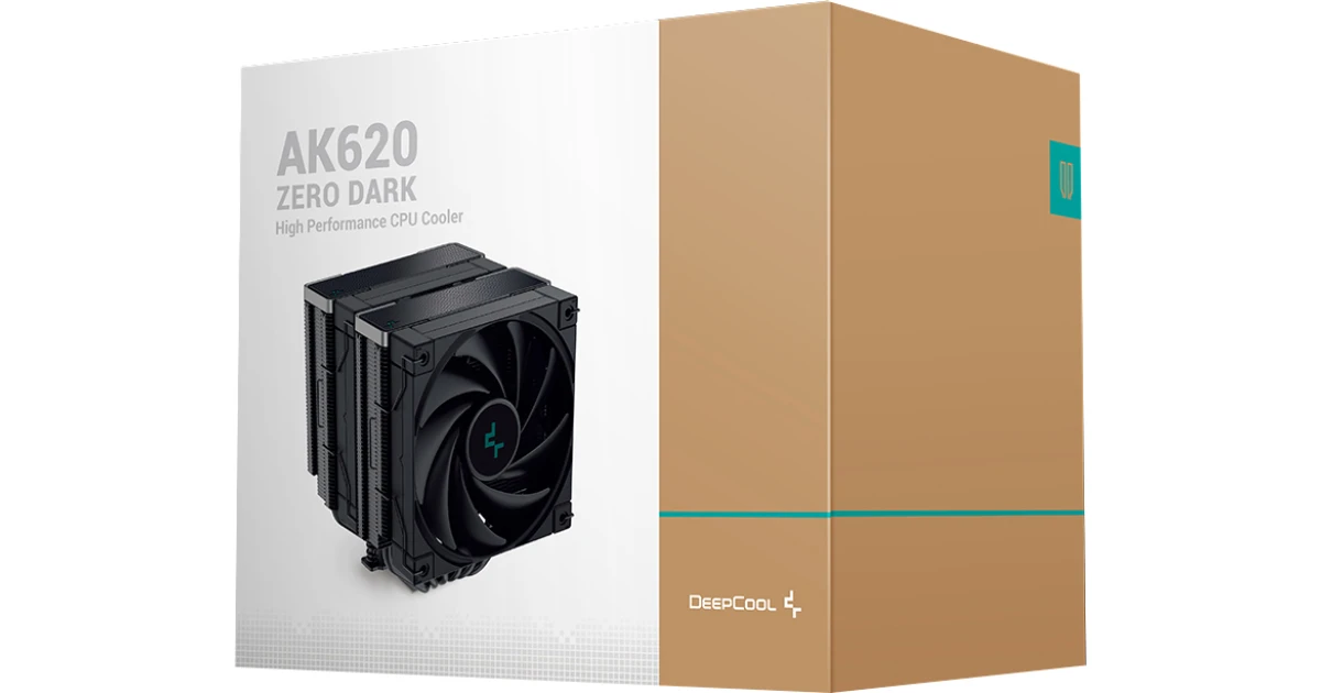 DeepCool AK620 Zero Dark CPU Air Cooler Mighty 260w TDP 6 Copper Heat Pipes Dual-Tower CPU Cooler w/ 2x120mm Fans