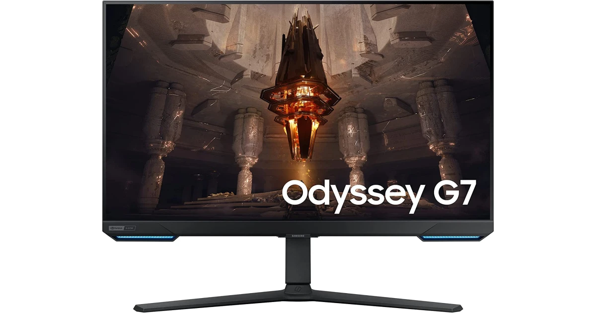 SAMSUNG 28” Odyssey G7 SMART G70B Series 4K IPS 144Hz 1ms HDR 400 HDMI 2.1 G-Sync & FreeSync w/ Ajdustable Stand & Speakers
