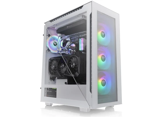 Thermaltake Divider 500 w/ 3x120mm ARGB Front + 1x 120mm Rear Fans + 2 Symmetrical Triangular Panels - White