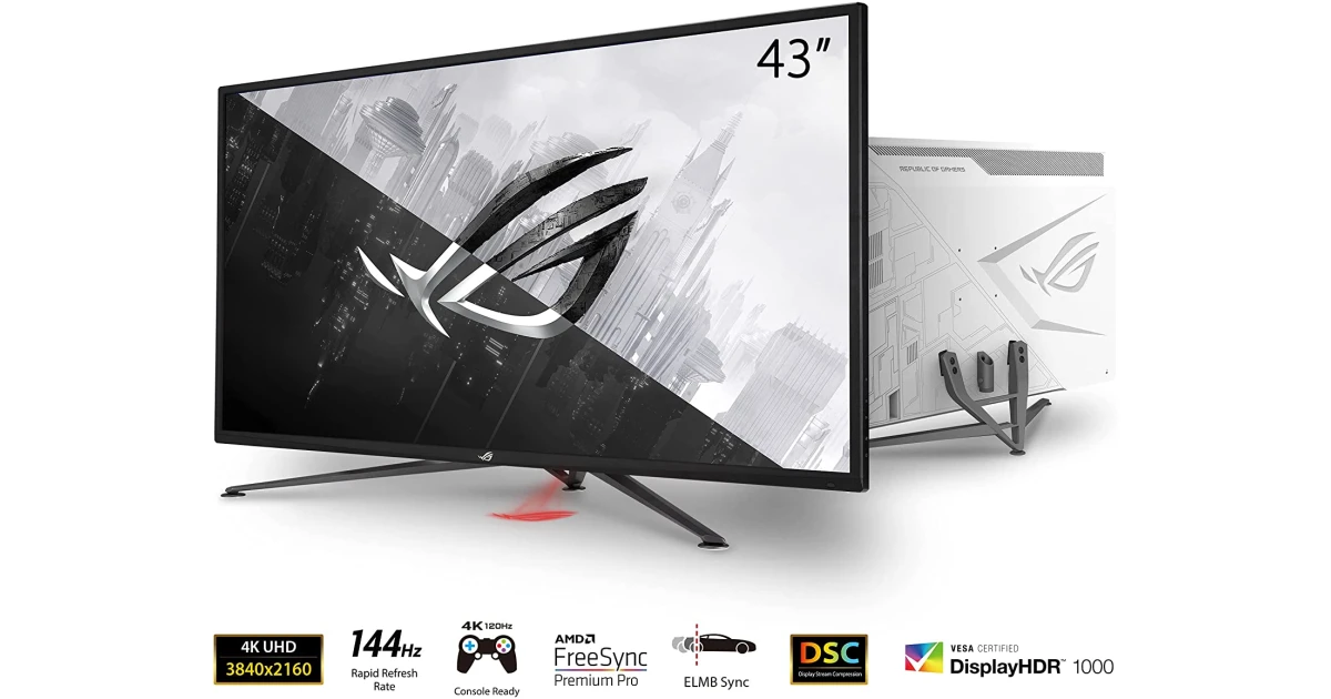 ASUS ROG Strix XG43UQ 43” 4K HDR DSC 144Hz 1ms HDR 1000 DCI-P3 90% HDMI 2.1 Extreme Low Motion Blur Sync & FreeSync™ Premium Pro