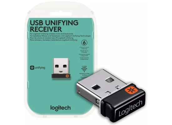 Logitech USB Unifying Receiver 2.4 GHz Wireless Compatible w/ Logitech Unifying Devices up to 10m & 6 Devices