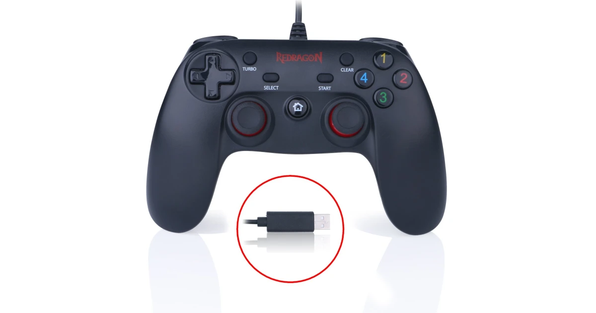REDRAGON SATURN G807 Wired PC Game Controller Joystick Dual Vibration Saturn For PC,PS3,Playstation,Android