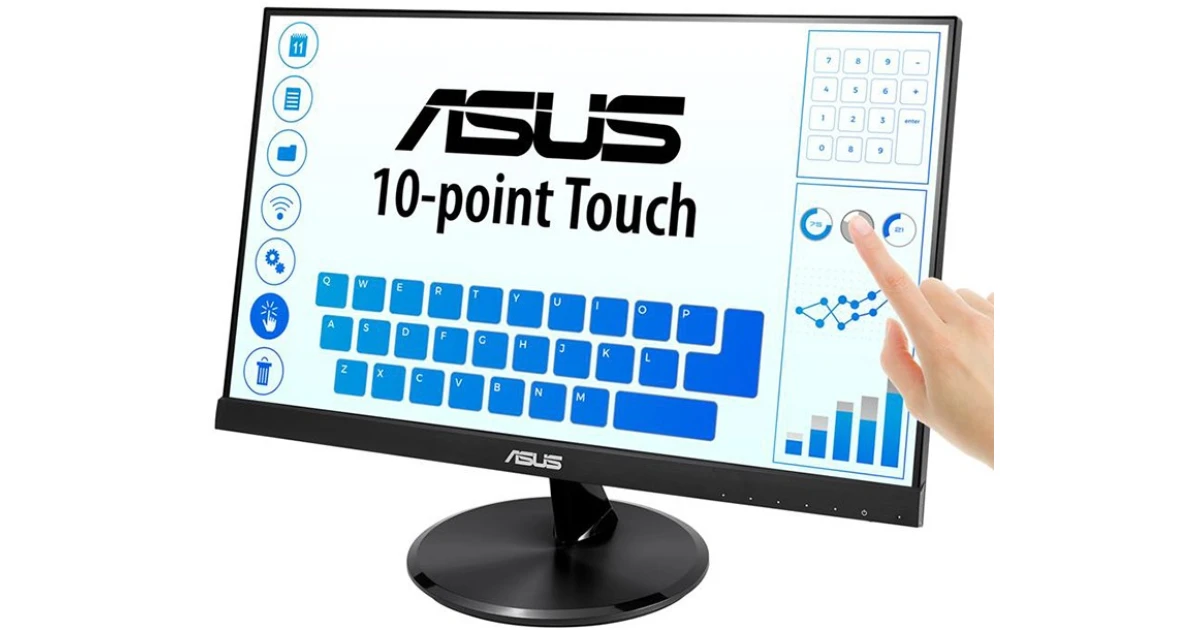 ASUS VT229H 21.5" Monitor 1080P IPS 10-Point Touch Eye Care with HDMI VGA - Black