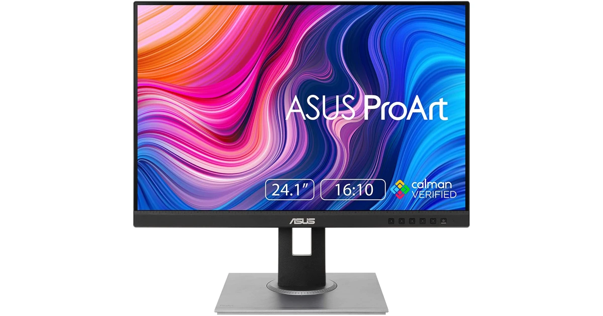 ASUS ProArt 24" IPS PA248QV WUXGA 16:10 Monitor 100% sRGB/Rec.709 ΔE < 2, IPS Calman Verified Anti-glare Tilt Pivot Swivel Height Adjustable, Black