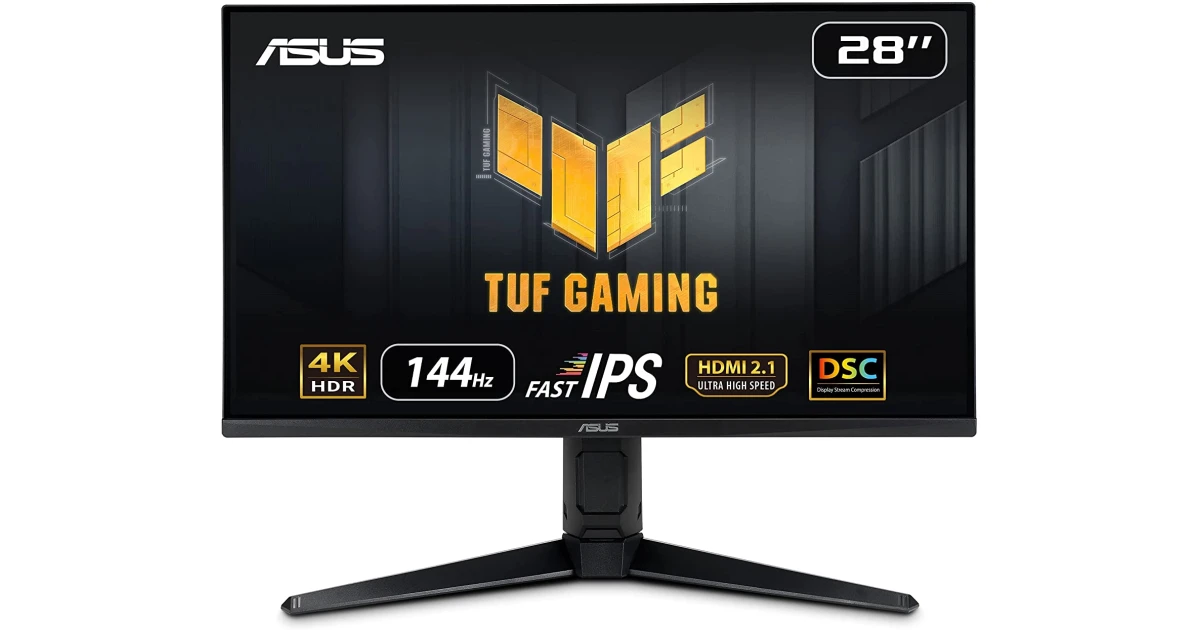 ASUS TUF 28" VG28UQL1A 4K 144Hz HDMI 2.1 Fast IPS 1ms G-SYNC Compatible Eye Care DCI-P3 90%