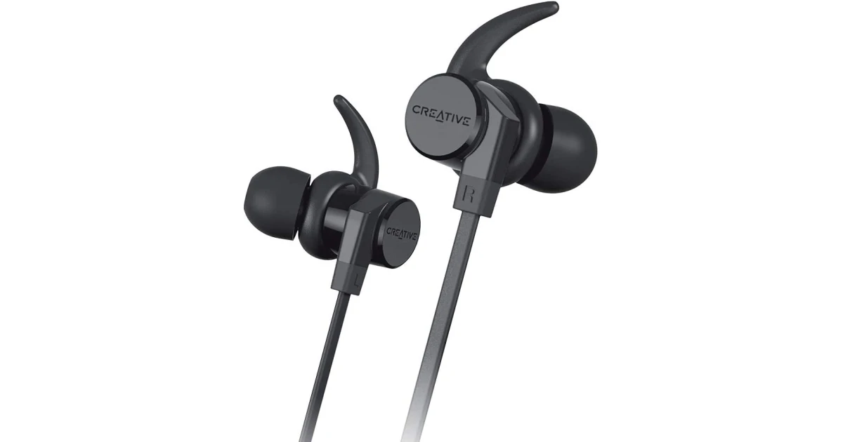 Creative Outlier ONE V2 Wireless Bluetooth 5.0 Sweatproof in-Ear Headphones with IPX5-Certified Water-Resistant, Built-in Microphone, and 9.5 Hours Battery Life for Gym, Running, Exercise and Sports