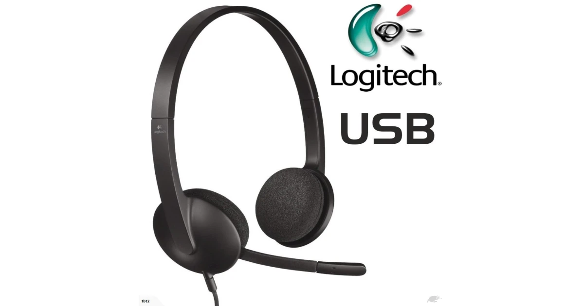 Logitech H340 Stereo Wired Over Ear Headphones With Mic With Noise-Cancelling USB Pc/Mac/Laptop - Black
