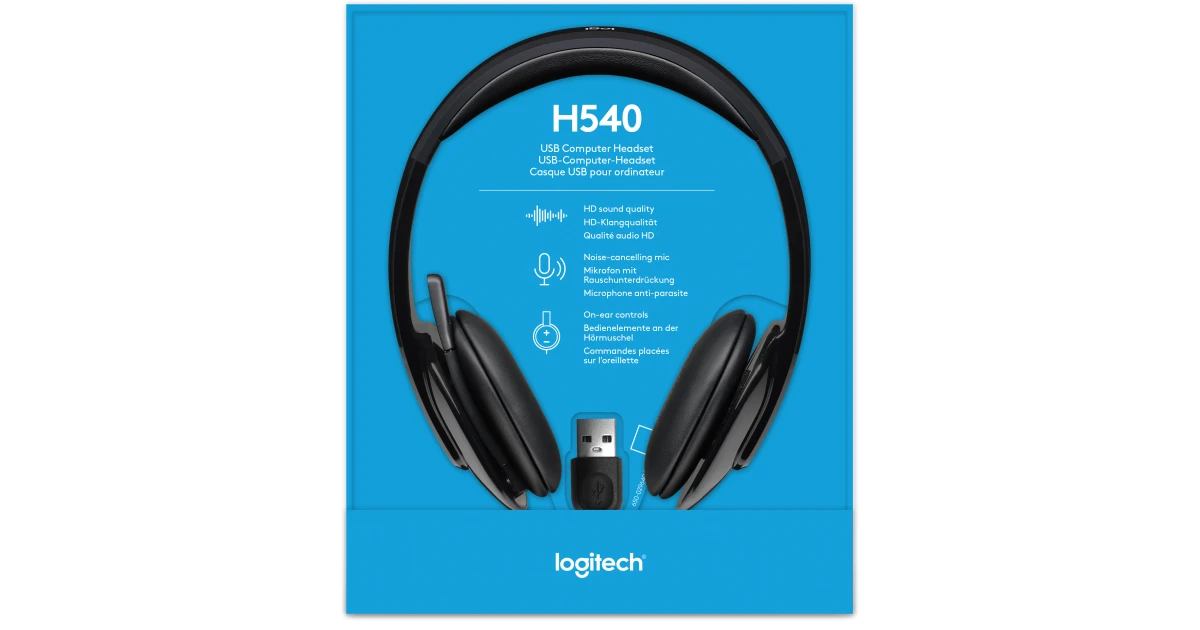 Logitech H540 High-Performance USB Headset For Windows & Mac , Skype Certified