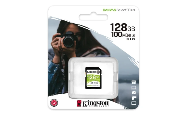 Kingston 128GB SDHC Canvas Select Plus Class 10 UHS-I U1 V10