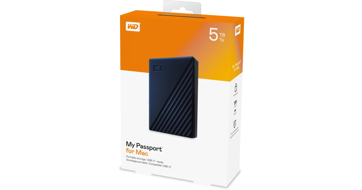 WD 5TB My Passport Portable External Hard Drive, Black