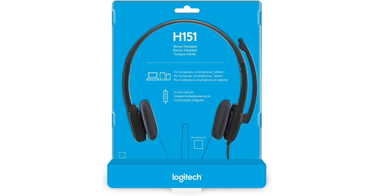 Logitech H151 Stereo Headset with Noise-Cancelling Mic 3.5mm Audio Jack