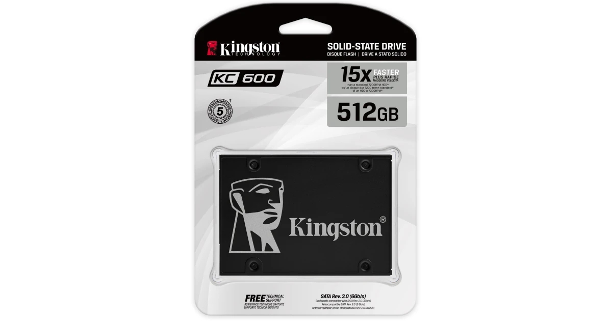 Kingston KC600 512GB SATA III Solid State Drive (SSD)