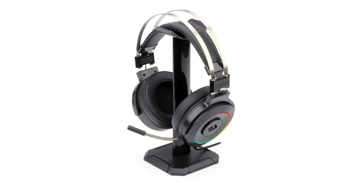 Redragon H320 Lamia 7.1 Surround Sound Volume Control Noise Cancelling RGB Light w/ Stand - Black