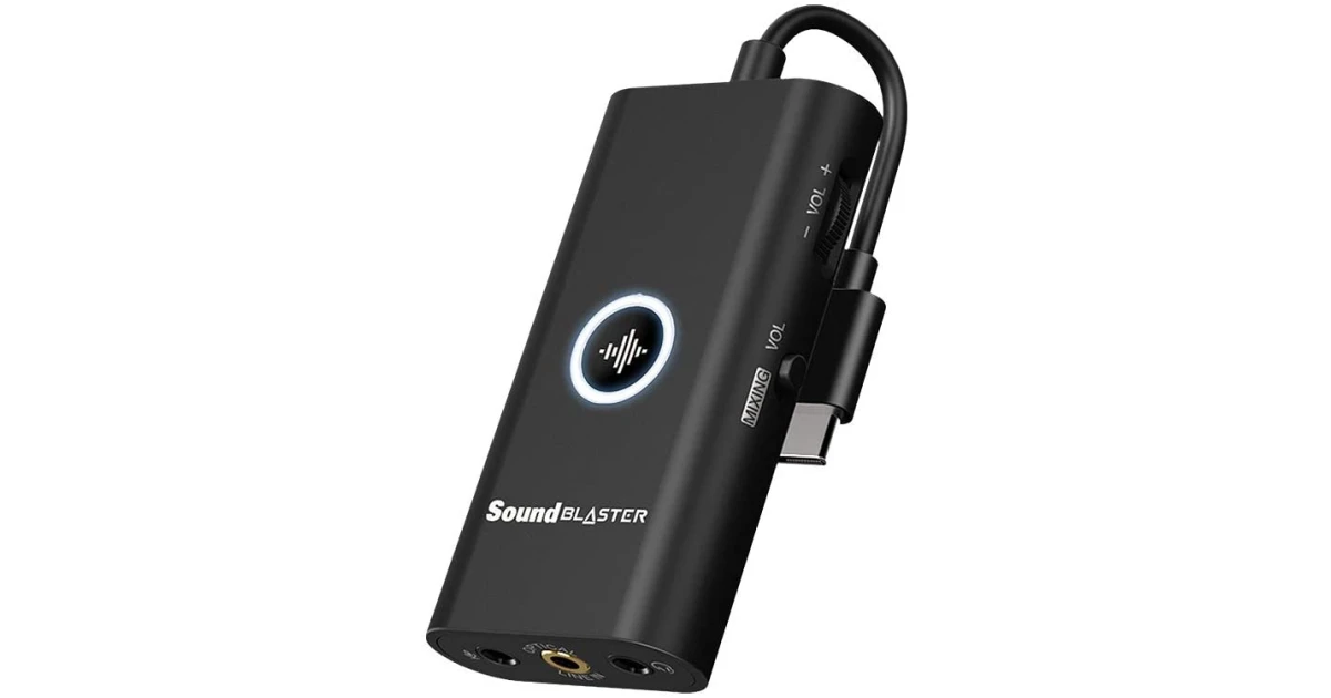 Creative Sound Blaster G3 USB-C External USB DAC & Amp for PS4, Nintendo Switch, Ft. GameVoice Mix (Audio Balance for Game/Chat), Mic/Vol Control and Mobile App Control