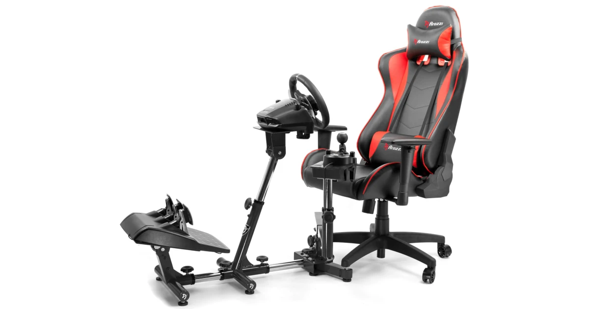 Arozzi Velocita Universal Racing Simulator Cockpit Compatible with Most Racing Sim Gear & Gaming Chairs Collapsible Telescopic and Portable - Black