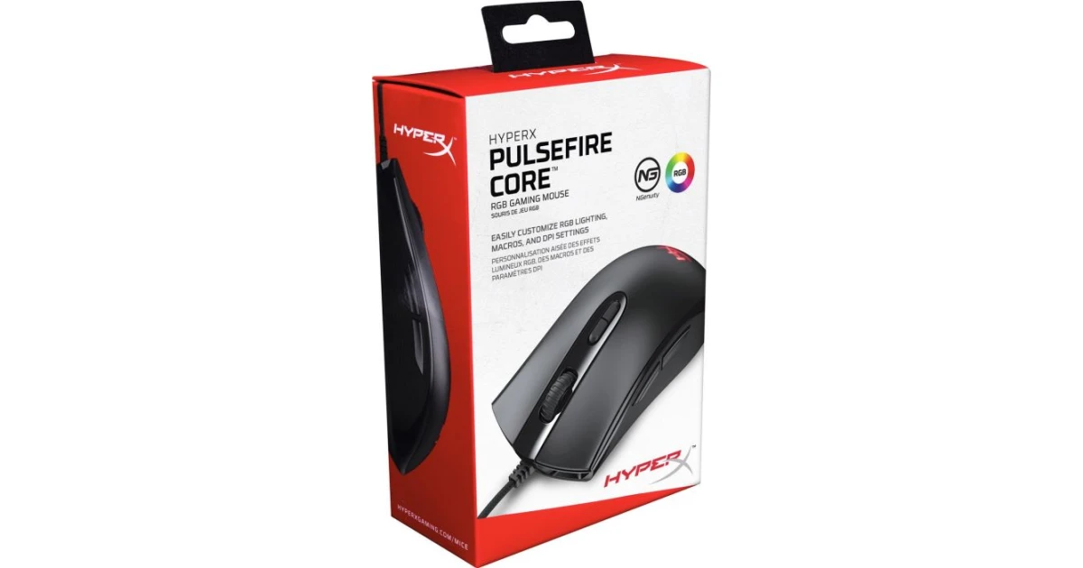 HyperX Pulsefire Core RGB Gaming Mouse Pixart 3327 Sensor up to 6,200DPI 7 Programmable Buttons - Black