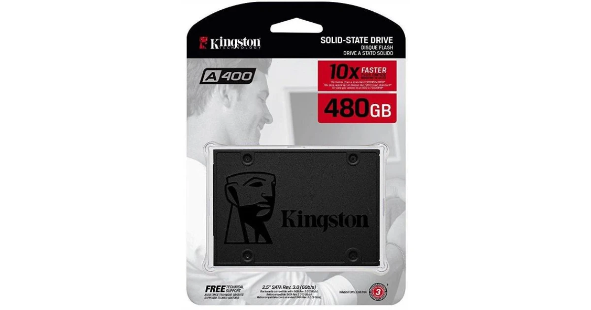Kingston 480GB A400 SATA 3 2.5" Internal SSD - HDD Replacement for Increase Performance