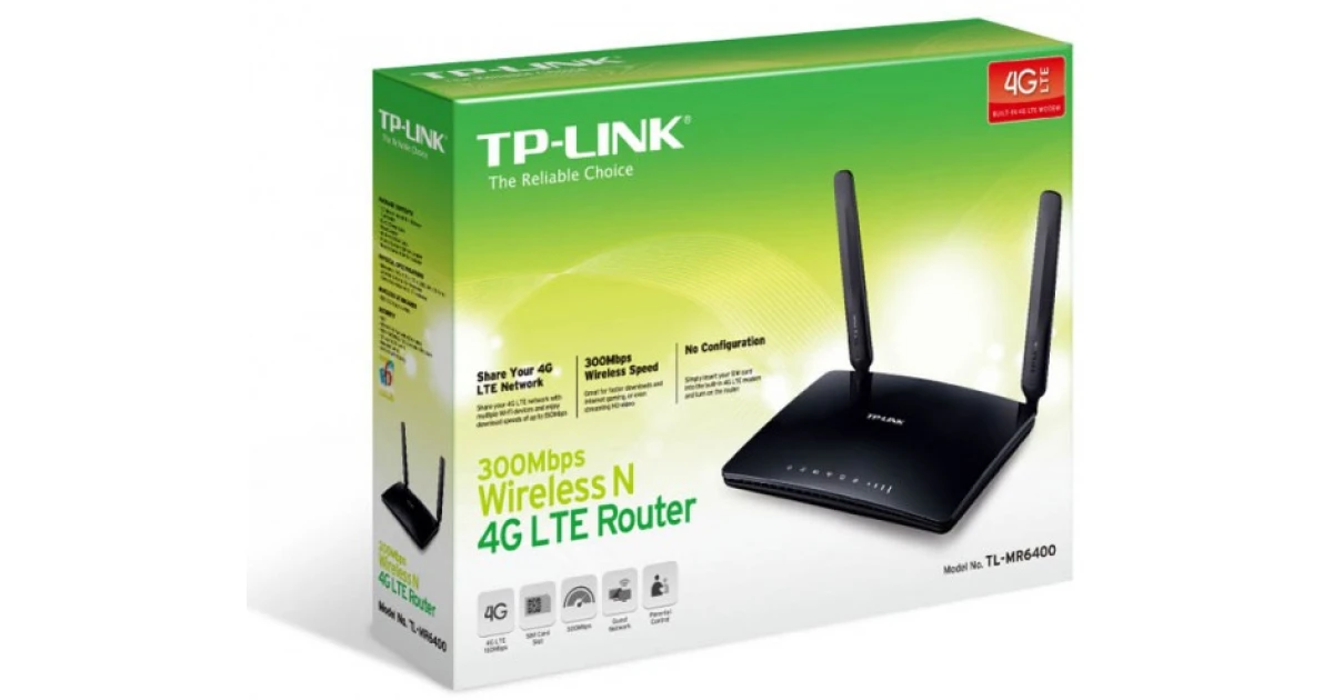 TP-Link MR6400 300 Mbps 4G LTE SIM Slot Unlocked Wi-Fi Router No Configuration Required